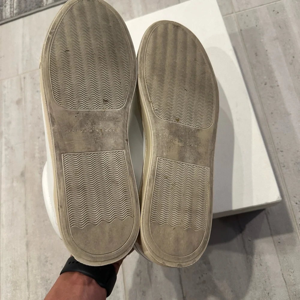 Oliver Cabell Lo White Leather Sneakers - Picture 7 of 9